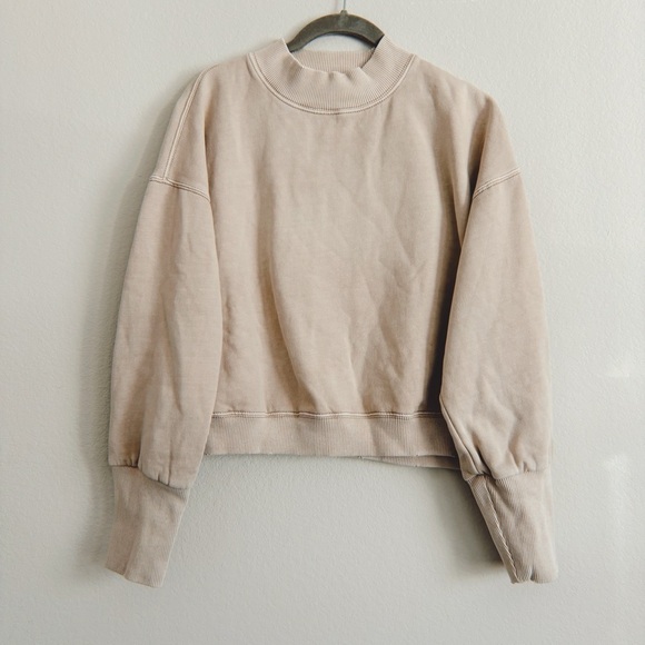 We The Free Sweaters - We The Free by Free People Beige Crewneck Sweatshirt